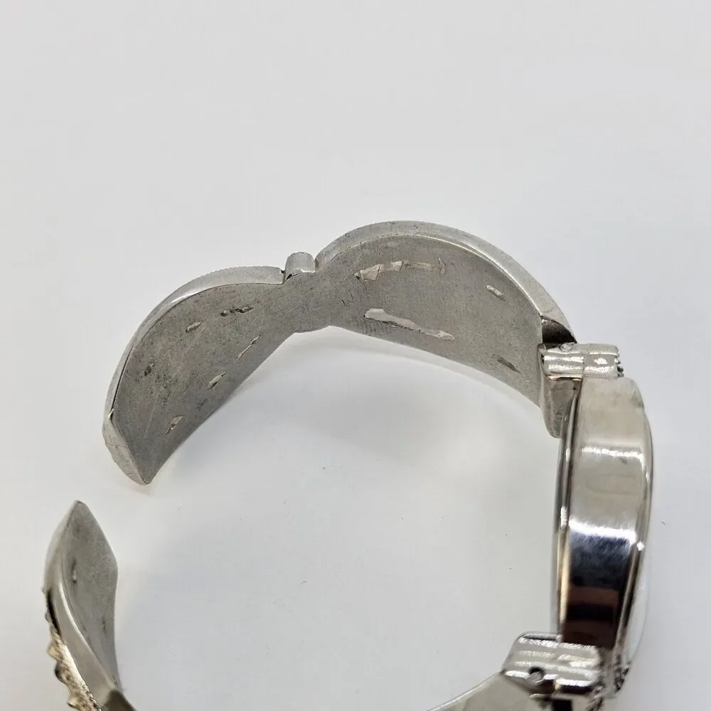 24MM Women's Open Cuff Watch White Dial Multicolor‎ Band 5.75